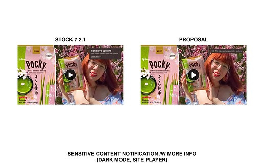 SENSITIVE CONTENT NOTIFICATION /W MORE INFO (DARK MODE, SITE PLAYER)
